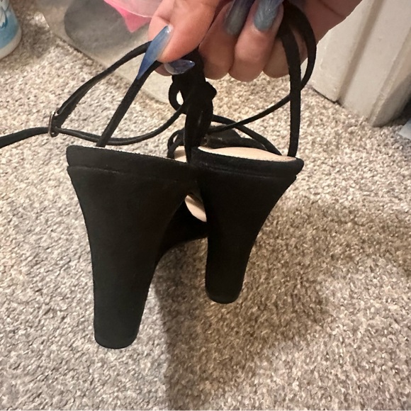 Fashion Nova Black Strappy Wedges - Picture 8 of 9